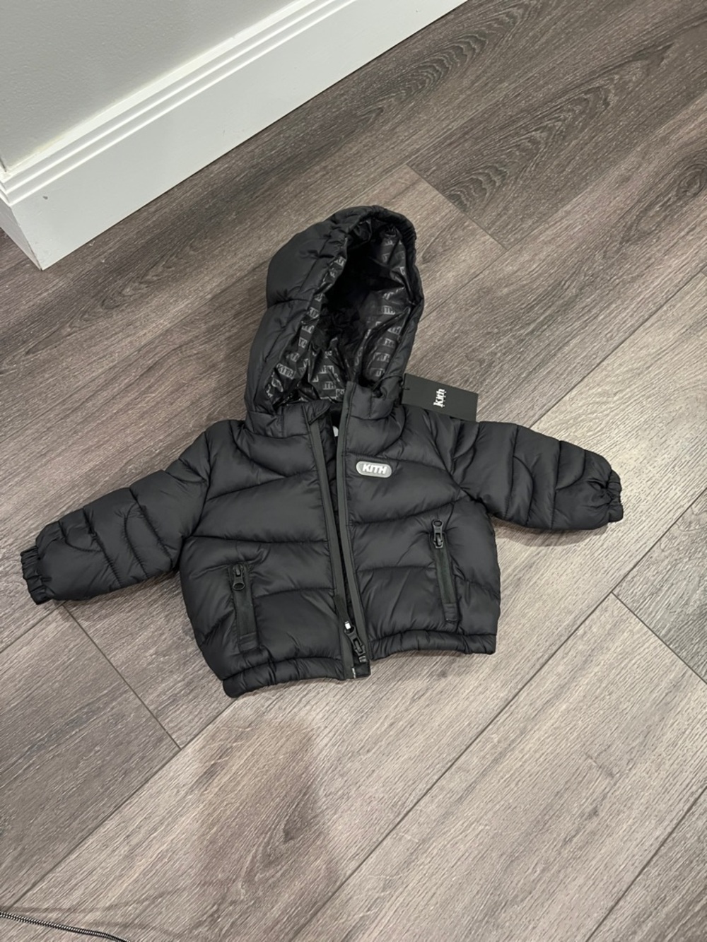 Kith Black Quilted Hooded Puffer Jacket